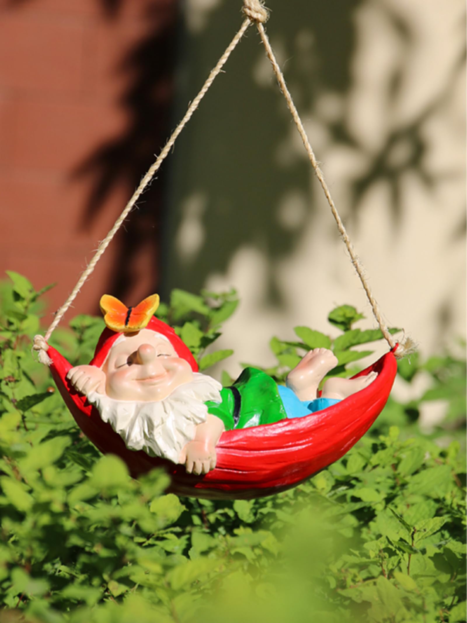 Amazon.com: Whimsical Dwarf Elf with Resin Swing - Fun Garden